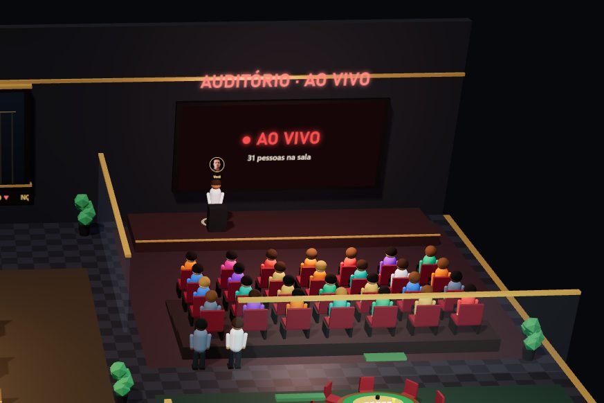 Auditório da sala ao vivo no Pregão 3D